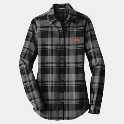 Panthers Football - Ladies Plaid Flannel Tunic Thumbnail
